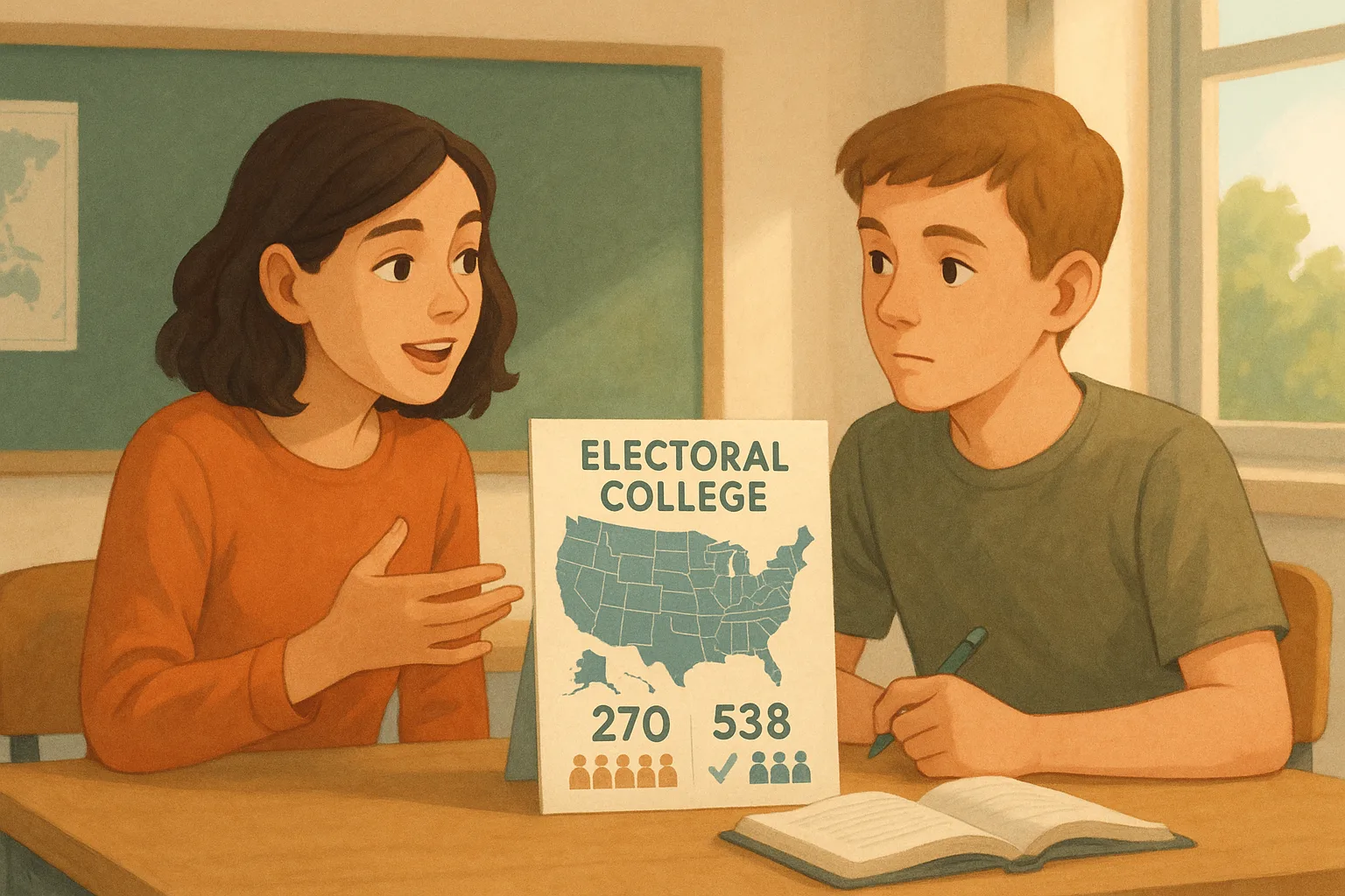 Illustration einer Englisch Hörverstehen-Übung zum Thema How to Elect a President Niveau B1